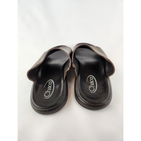 Chaco Men\'s Brown Leather Slides Sandals Shoes -‎ Size 13 - Made In Portugal main image 5